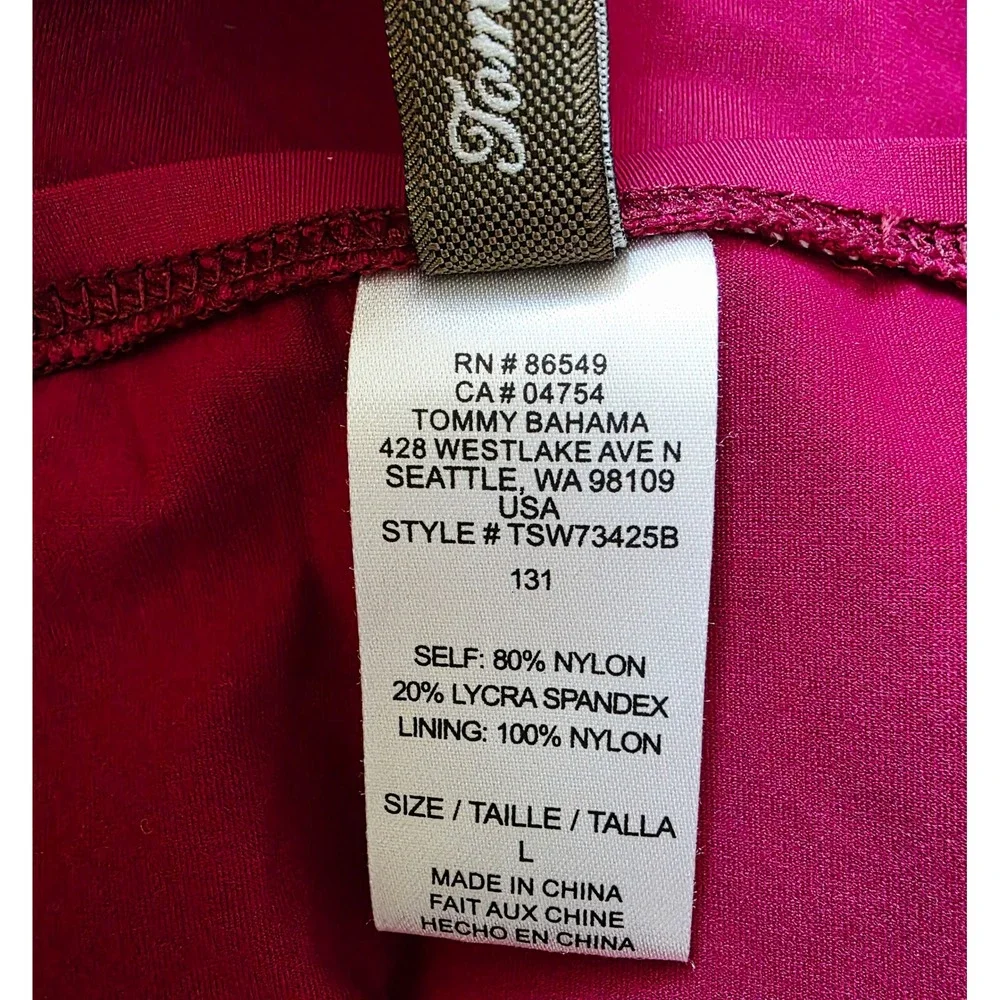 Tommy Bahama M/L Ruched Tankini Top and Bikini Bottom Swimsuit Set Magenta
